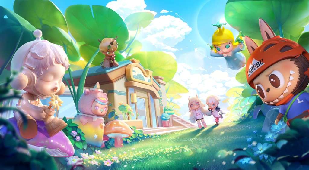Labubu and The Monsters in a whimsical fantasy scene